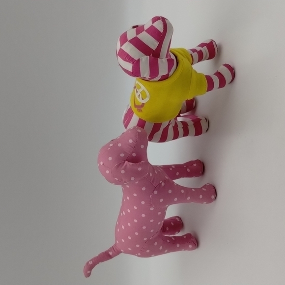 Victoria's Secret PINK Signature Plush Dogs VS stripe collector - Picture 2 of 7